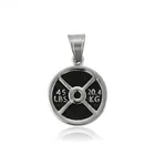 33364 xuping fashion simple letters carved coin shape stainless steel charm pendant