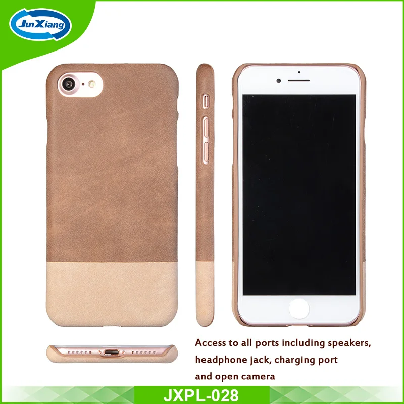 New products ultra thin PU leather hard PC back case for iphone 7 7 plus
