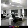 Artistic Curved Glossy White Acrylic Solid Surface Office Computer Desk