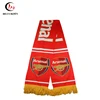 custom heat transfer printing country flag scarf Knitted Football Fan Scarf with tassel