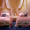 latest french classic style white color wooden luxury kids princess bed for castle