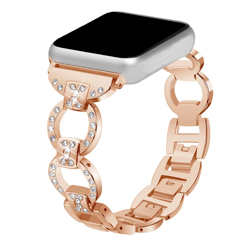New Arrivals Bling Diamond Stainless Steel Metal Chain Style Replaceable for Apple Watch Band Bracelet, 6 folors
New Arrivals Bling Diamond Stainless Steel Metal Chain Style Replaceable for Apple Watch Band Bracelet, 6 folors