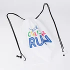 Custom promotional Waterproof printed 210 Polyester Nylon Drawstring tote Bag for storage