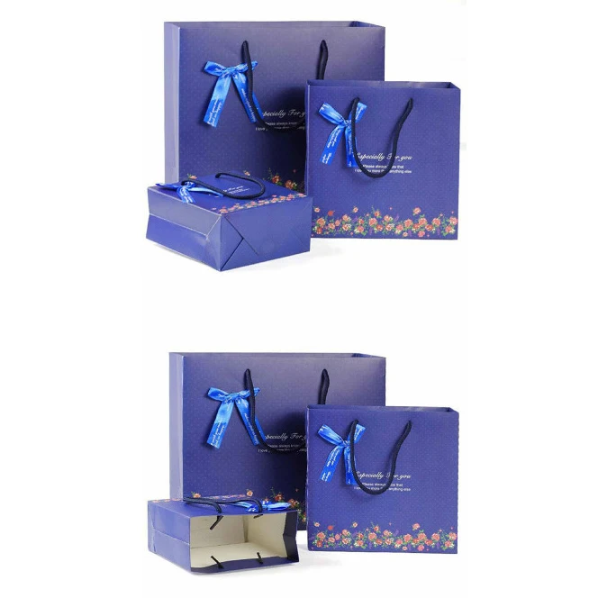 brown paper packaging bag with handles for gift apparel shopping