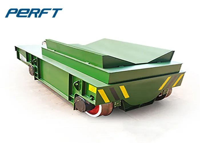 Bermotor mengangkat kumparan hidrolik Rail Transfer Cart yang dapat disesuaikan pelat baja keranjang transfer listrik