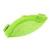 Clip On Kitchen Heat Resistant Silicone Flat Strainer For Pot