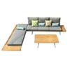 Hot modern siyu metal frame wooden top balcony corner sofa with waterproof cushion for garden outdoor