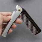 Fancy design custom stainless steel nylon convenient folding oil beard comb