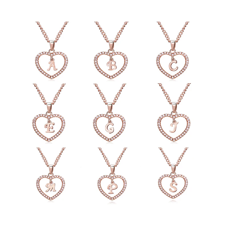 Romantic Choker Jewelry 26 A-Z Alphabet Necklace Gold Color Crystal Heart Pendant Necklace with Letter K
Romantic Choker Jewelry 26 A-Z Alphabet Necklace Gold Color Crystal Heart Pendant Necklace with Letter K