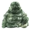 2" Happy Buddha Figurine with Religious Carvings Brazilian Jade