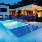 Inflatable swimming pool cover with remote control ,polycarbonate cover slats