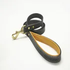 wholesale custom print logo heavy duty running leather rope dog collar and leash parts