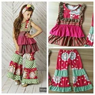 Mustard Pie Remake Clothing Sets For Little Girls Sleeveless Dress Custom Design Baby Ruffled Pants