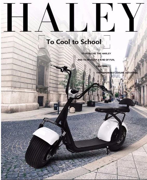 2017 Most fashionable fat tire electric scooter citycoco two big wheels for cool sports, electric scooter1000w citycoco