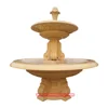 Garden ornaments imported beige marble 2 layer pool water fountain