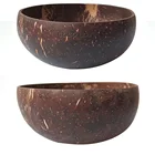 Free LOGO Wholesale Natural Lacquered Handmade Craft Smoothie Bowls Spoon Set Logo Organic Coconut Shell Salad Bowl
