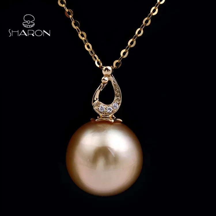 Fashion Design 10-12mm Natural Cultured Golden South Sea Saltwater Pearl Pendant with Diamond 18K Gold Necklace Jewelry
Fashion Design 10-12mm Natural Cultured Golden South Sea Saltwater Pearl Pendant with Diamond 18K Gold Necklace Jewelry