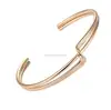 Stainless Steel Women Gold Tone Cuff Bangle Wire Adjustable Bracelets Bride Style