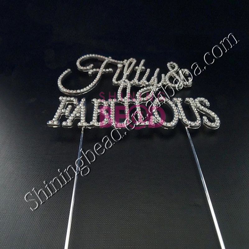Silver Rhinestone Fifty Fabulous 50th Birthday Party 50 Cake