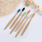2019 hot selling bamboo toothbrush soft bristle set round handle for wholesale