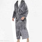 Wholesale Sample Coral Fleece Adults Grey bathrobe fabric