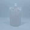 8*12cm 100ml White Empty Doypack Spout Pack Bag Drinking Storage Stand Up Spout PE Plastic Pouch Jelly Juice Pocket 100Pcs