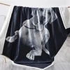 Home textile 3D printing dog design warm sherpa fleece throw blanket