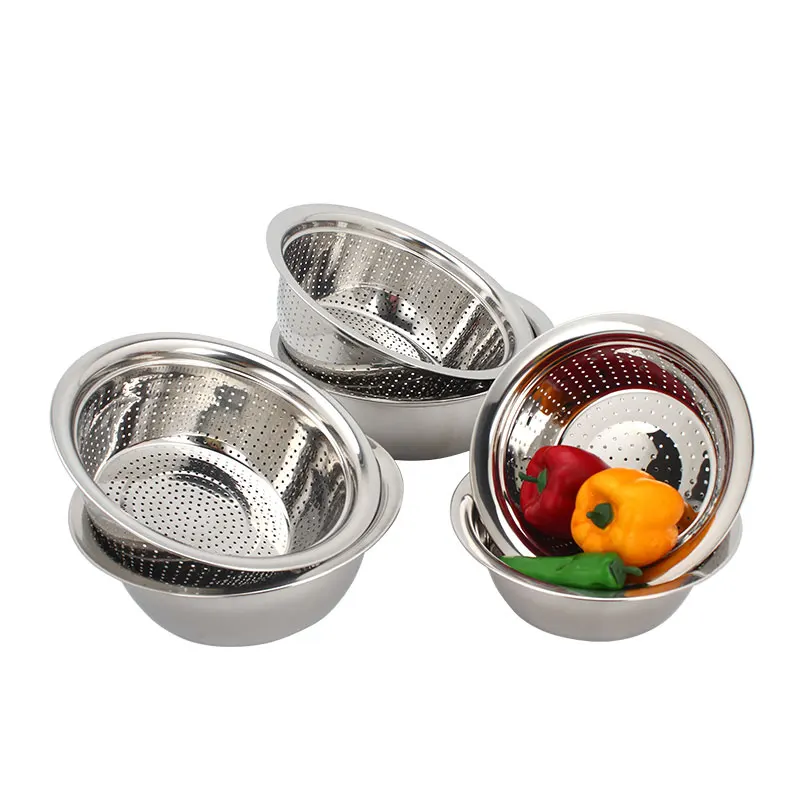 Stainless Steel Mixing Bowl Basin Deep Mixing Bowls Stainless Steel Filter Basket