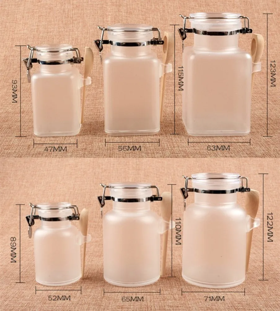 100g/200g/300ml/500ml Empty Matte Plastic Bath Salt Jar/bottle