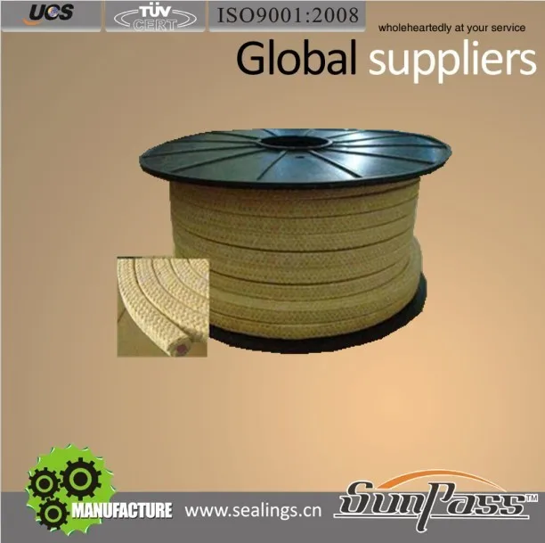 Stuffing Box Oil And Gas Valve Stem Packing Ptfe Silicon Core Braided Steam Valve Gland Packing