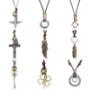 Factory sale custom silver leather necklace pendant