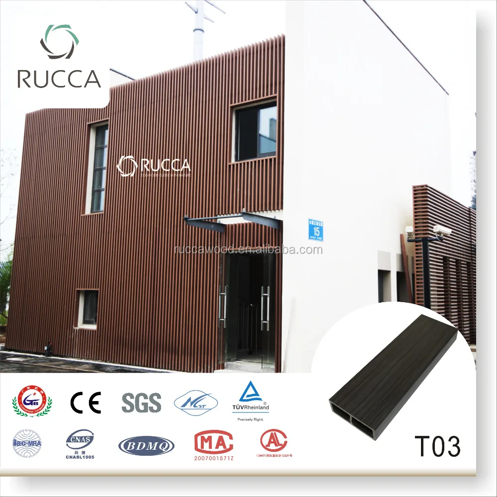 Rucca hollow mahogany wood lumber, WPC wood composite timber tube 50*25mm best price building materials