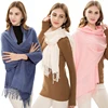 Chinese Hot Sold Winter Clothing Wear Winter Shawl Pure Cashmere Girl Scarf Wholesale
