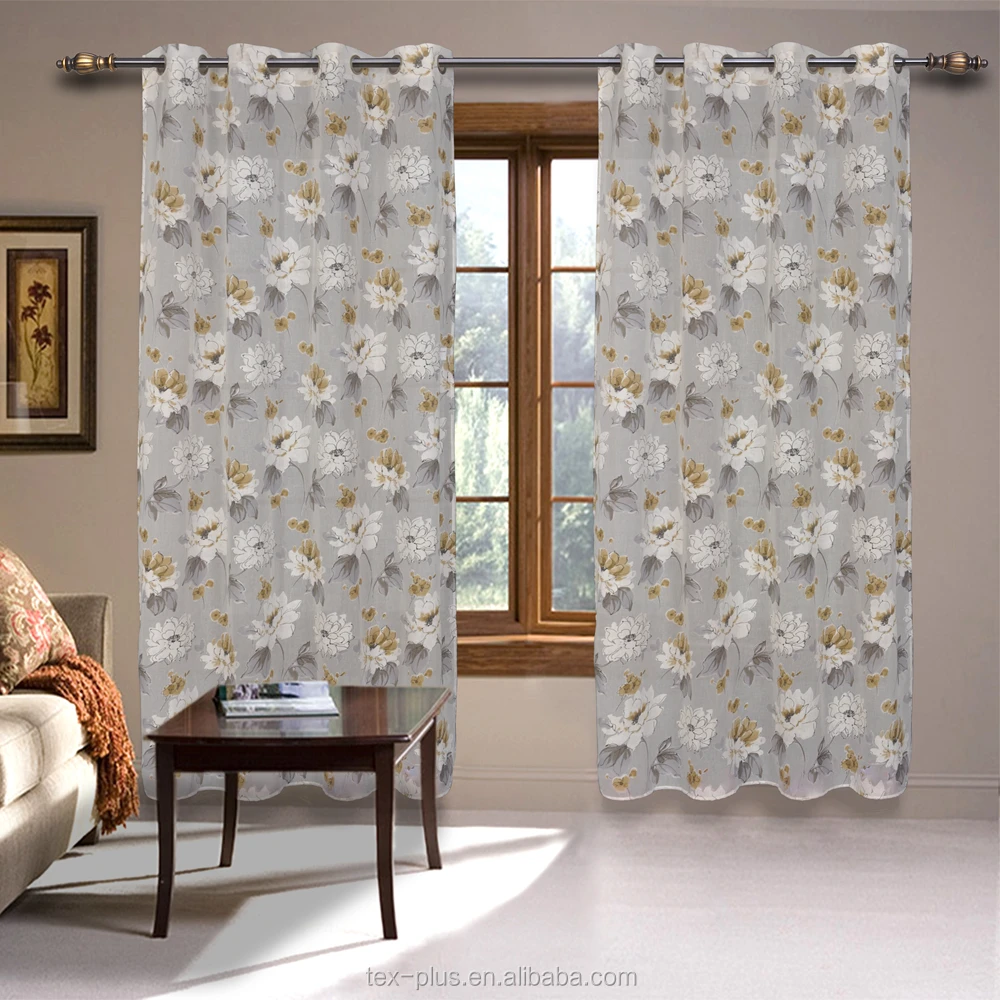 cheap translucidus floral pattern printed fabric window curtains panels