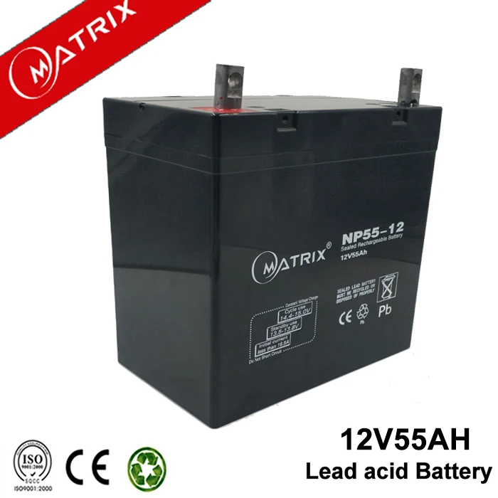 solar battery AGM Rechargeable lead acid battery 12v 55ah for electric starting