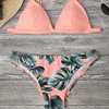 2016 Cheap bikini leaf printing 2 Color sexy briefs pink swimwear