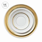 MC Wholesale Fine Bone China Luxury Wedding Porcelain Dinnerware Set Unicorn Party wedding Supplies Plates Tableware