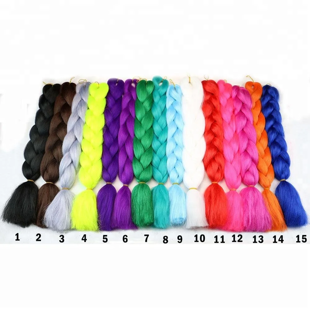 

1pcs/lot Original Jumbo Braids Hair Extensions Per Color Braiding Hair for Twist Crochet Box Braids Hair, Per color two tone three tone color more than 55 color aviable