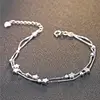Fine jewelry 100% 925 Sterling Silver transport bead bracelet Free shipping