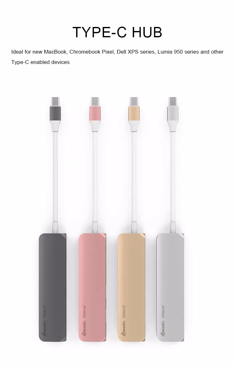 Gopod multi-in-1 aluminum usb-c hub type-C usb 3.0 hub for macbook pro