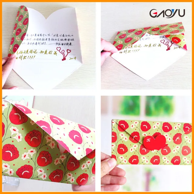 custom blessing heart - shaped creative envelope/greeting cards