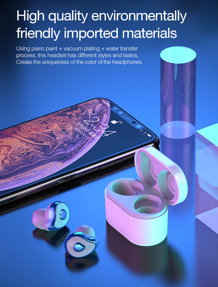 2019 New Arrivals Mini BT 5.0 TWS Wireless Earbuds Half In-ear Headphones with Charging Box - ANKUX.COM