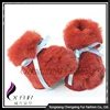 CX-SHOES-07 Genuine Rabbit Fur Cream Cute Infant Shoes Baby Shoes