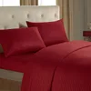 Chinese supplier bulk supply solid color satin stripe flat bed sheet fitted sheet sets