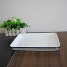 Qualified splatter Enamel Baking Tray Baking Dish With Roll Rim