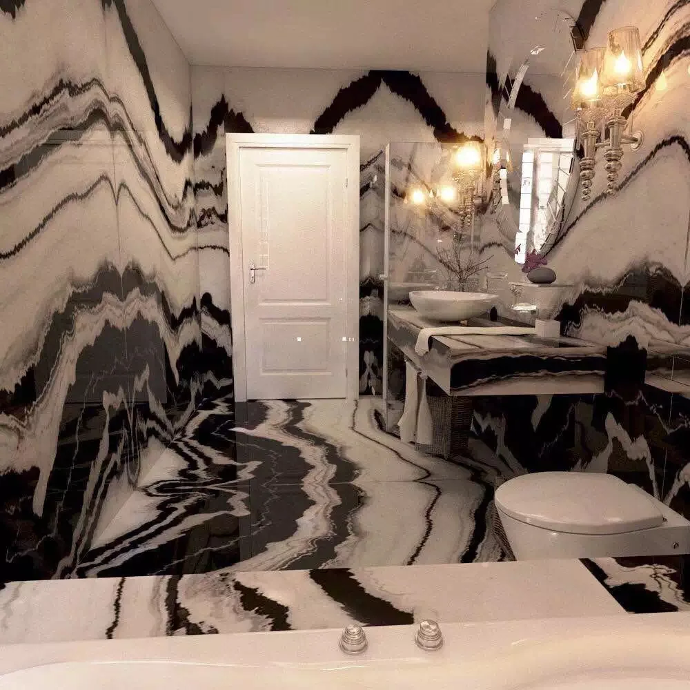 Ванная комната черно белый мрамор