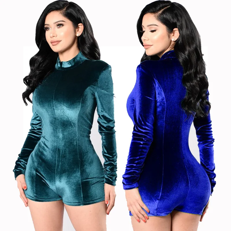 2018 Bodysuits Long Sleeve Sexy Female Velvet Women Bodycon Bandage Jumpsuits Overalls, Black/blue/dark red/dark green
2018 Bodysuits Long Sleeve Sexy Female Velvet Women Bodycon Bandage Jumpsuits Overalls, Black/blue/dark red/dark green