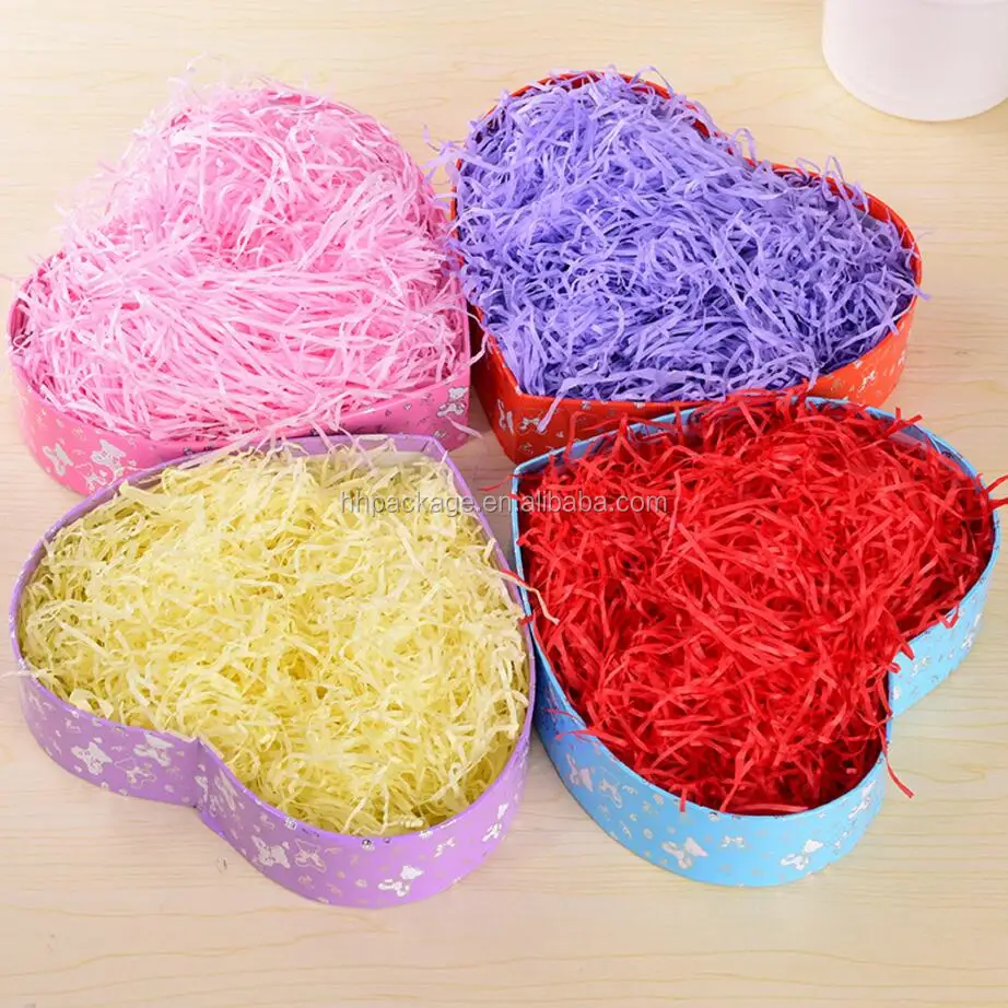 sale colorful gift box packing raffia ribbon shredded paper for