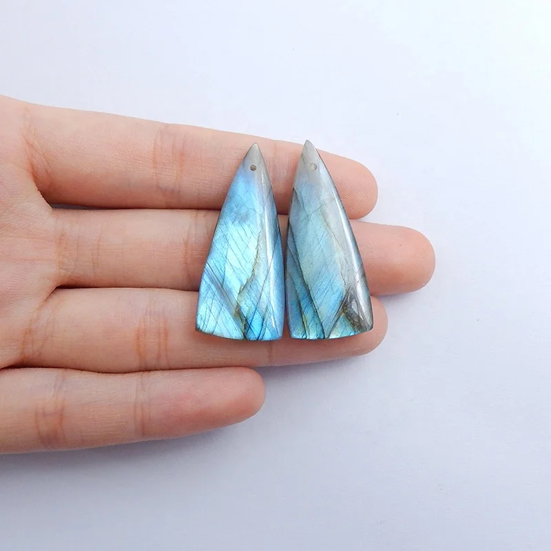 Natural Gem Stones Triangle Cut Earrings Geometric Drop Earring Real labradorite 36x15x5mm 8.2g
Natural Gem Stones Triangle Cut Earrings Geometric Drop Earring Real labradorite 36x15x5mm 8.2g