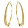 98700 xuping women alloy triple row oval trendy large 14k gold plated big hoop earrings